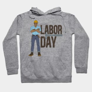 Labor Day Construction worker dark txt Hoodie